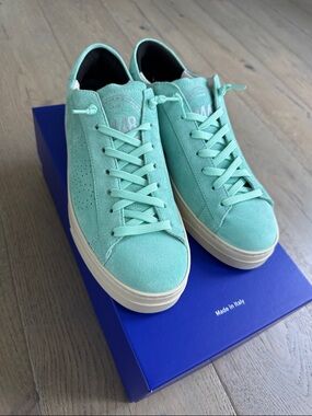 P448 Mint Green Suede Sneakers Size 40